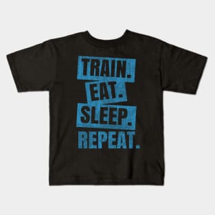 Train Eat Sleep Repeat Kids T-Shirt